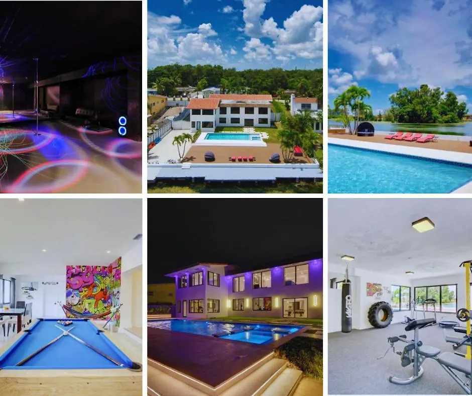 וילה Club House 305 W Private Nightclub, Cinema, Game Room, Gym & Pool מיאמי
