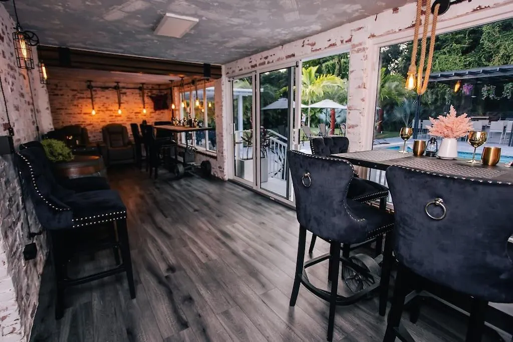 With Outdoor Sauna, Outdoor Bar And Pergola With Games Miami