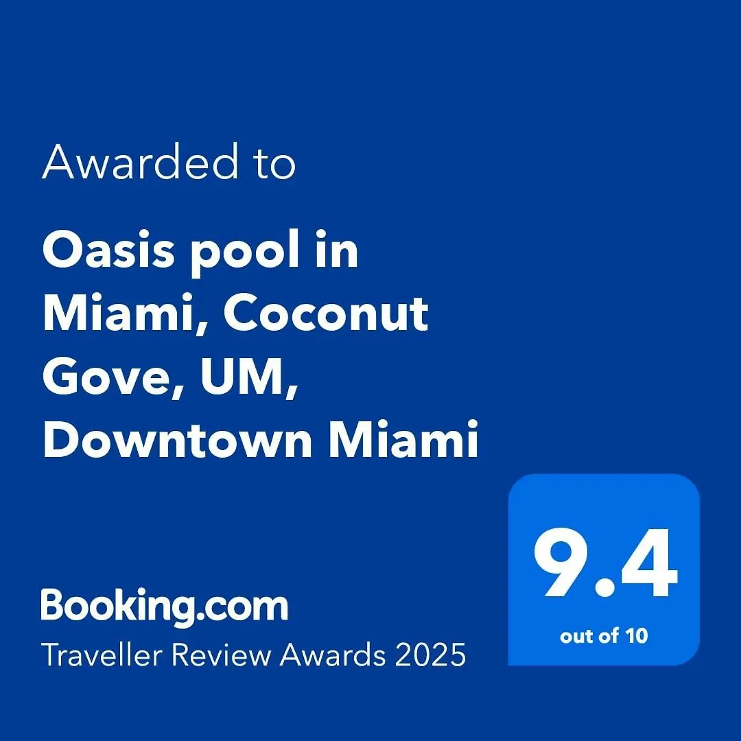 Oasis Pool In Miami, Coconut Gove, Um, Downtown * Miami