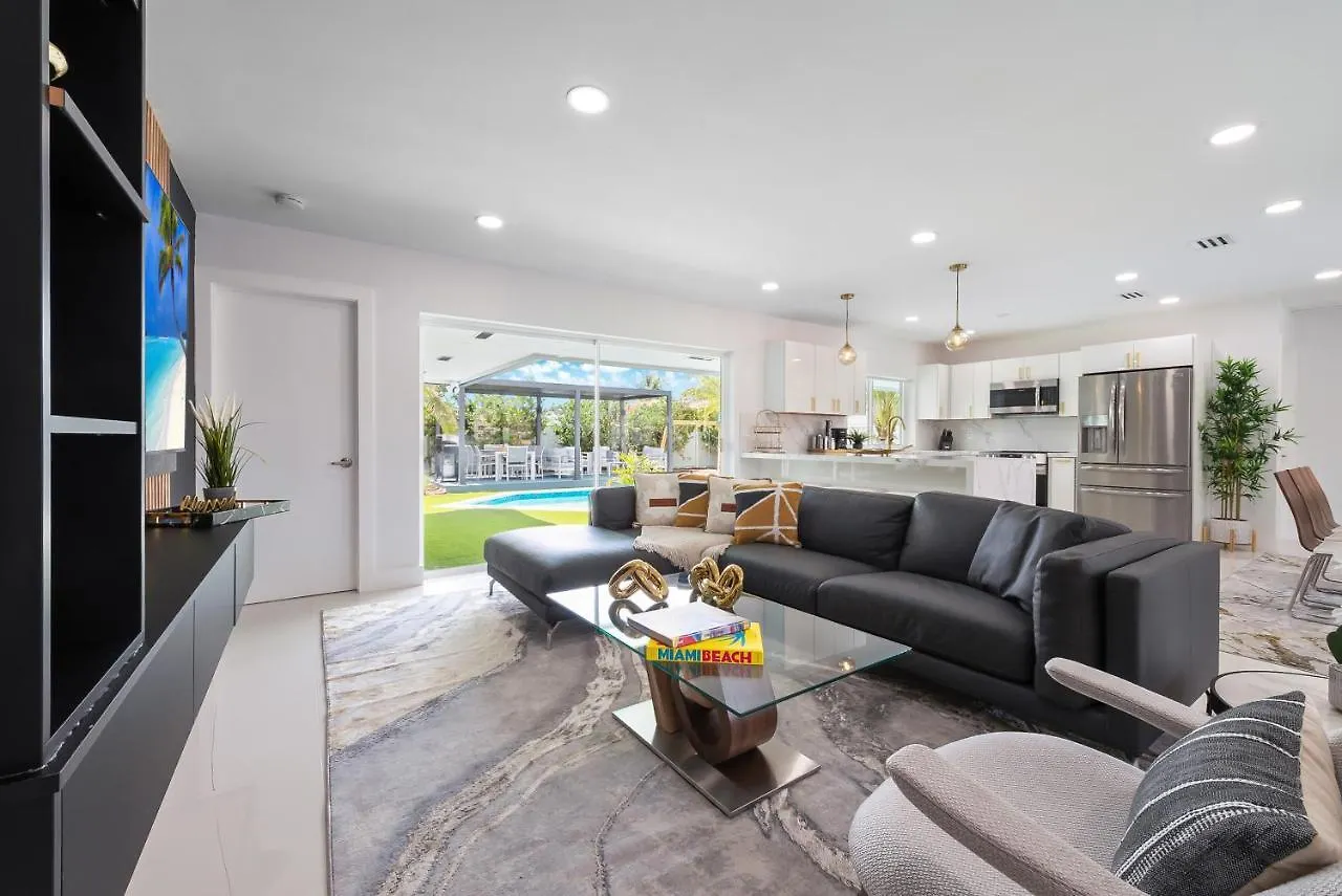 Stunning 5Br Heated Pool, Beach Access & Games L06 迈阿密